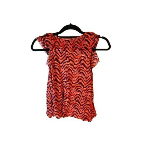 Epic Threads Tiger Stripe Blouse Orange Black Women's Size Small - Picture 3 of 3